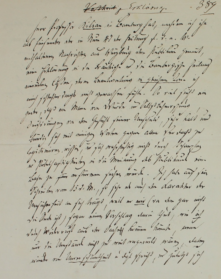 Brief von Spazier von 1804 (Museum im Schloss Lützen CC BY-NC-SA)