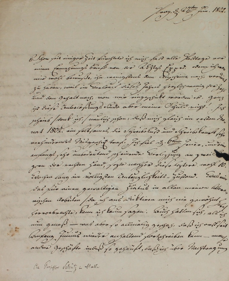 Brief von Meissner an Göschen vom 27.7.1802 (Museum im Schloss Lützen CC BY-NC-SA)
