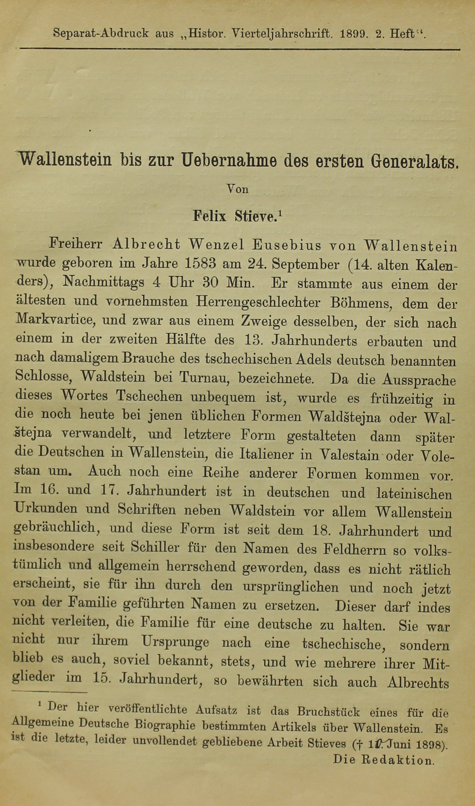 Wallenstein bis zur Uebernahme des ersten Generalstats (Museum im Schloss Lützen CC BY-NC-SA)