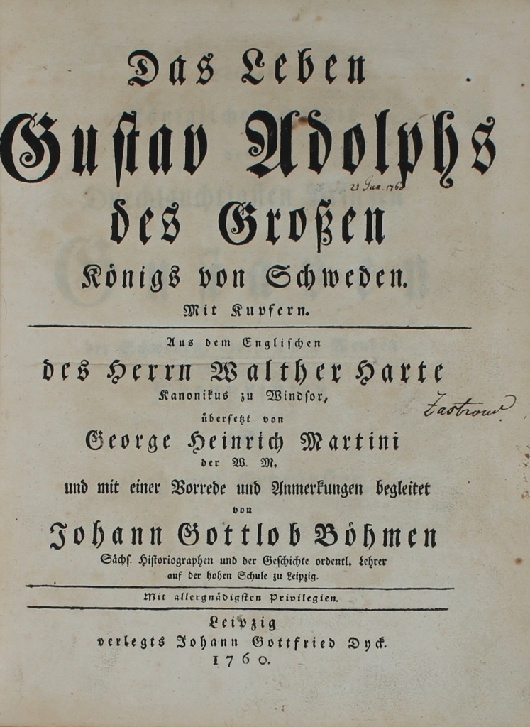 Das Leben Gustav Adolphs des Grossen Königs von Schweden. (Museum im Schloss Lützen CC BY-NC-SA)