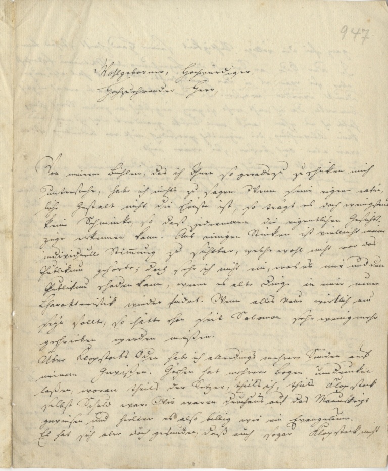 Brief von Seume an Gleim vom 22.2.1798 (Museum im Schloss Lützen CC BY-NC-SA)