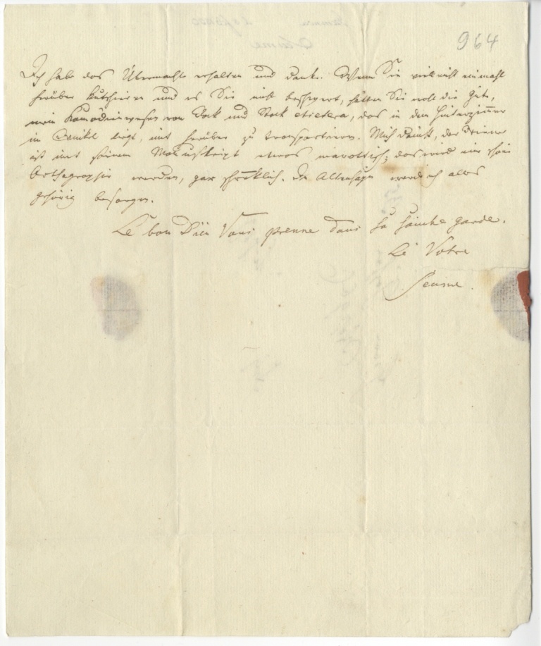 Brief von Seume an Göschen vom 8.2.1800 (Museum im Schloss Lützen CC BY-NC-SA)