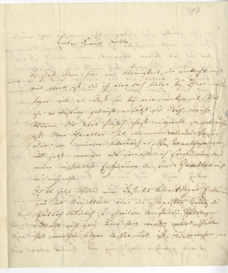 Brief von Seume an Cotta von 1807 (Museum im Schloss Lützen CC BY-NC-SA)