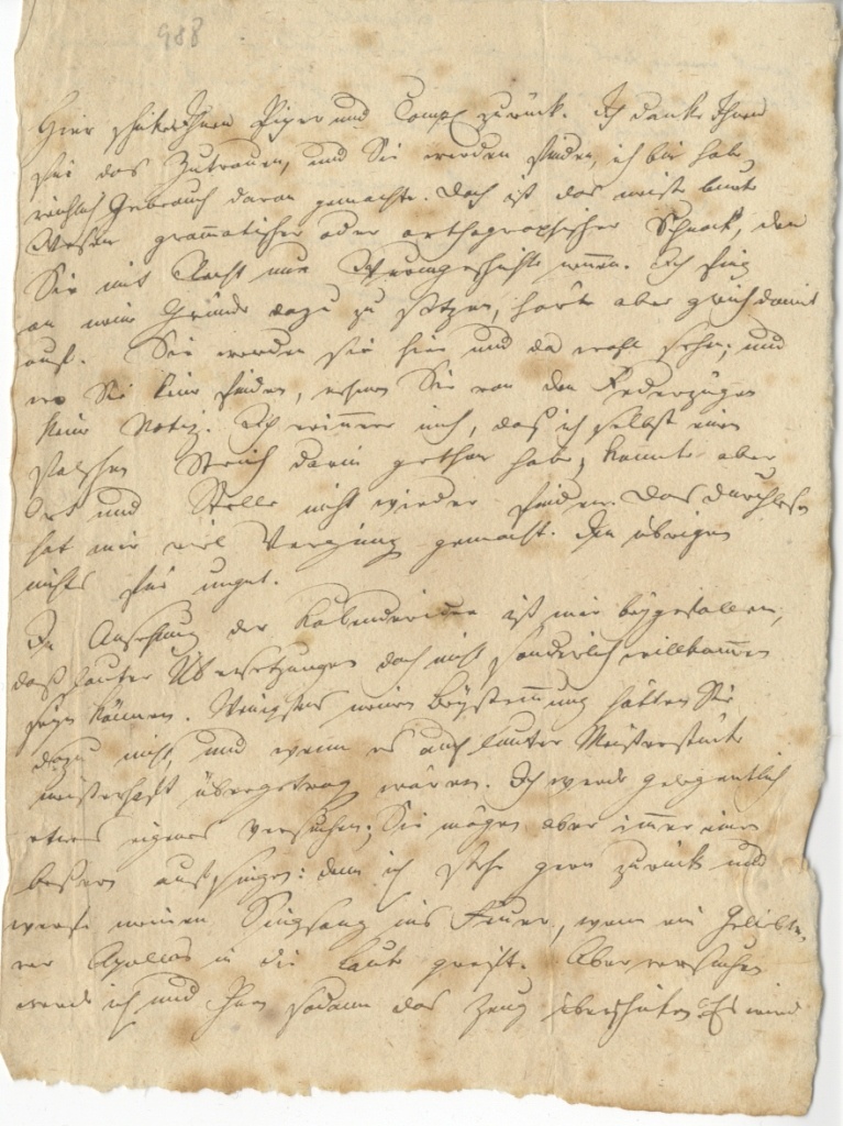 Brief von Seume an Göschen von 1808 (Museum im Schloss Lützen CC BY-NC-SA)