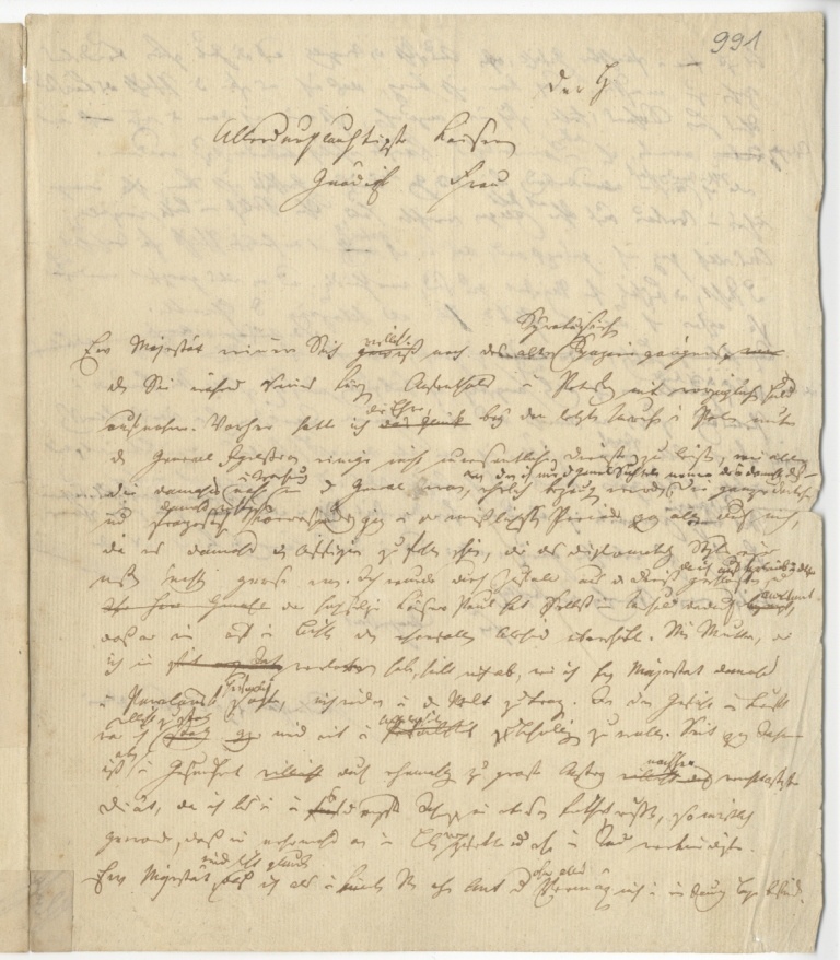 Brief von Seume an Feodorowna vom Januar 1810 (Museum im Schloss Lützen CC BY-NC-SA)