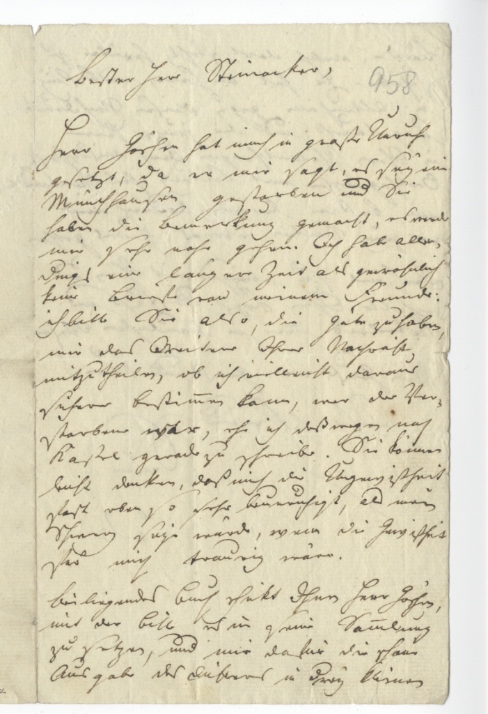 Brief von Seume an Steinacker vom 16.9.1799 (Museum im Schloss Lützen CC BY-NC-SA)
