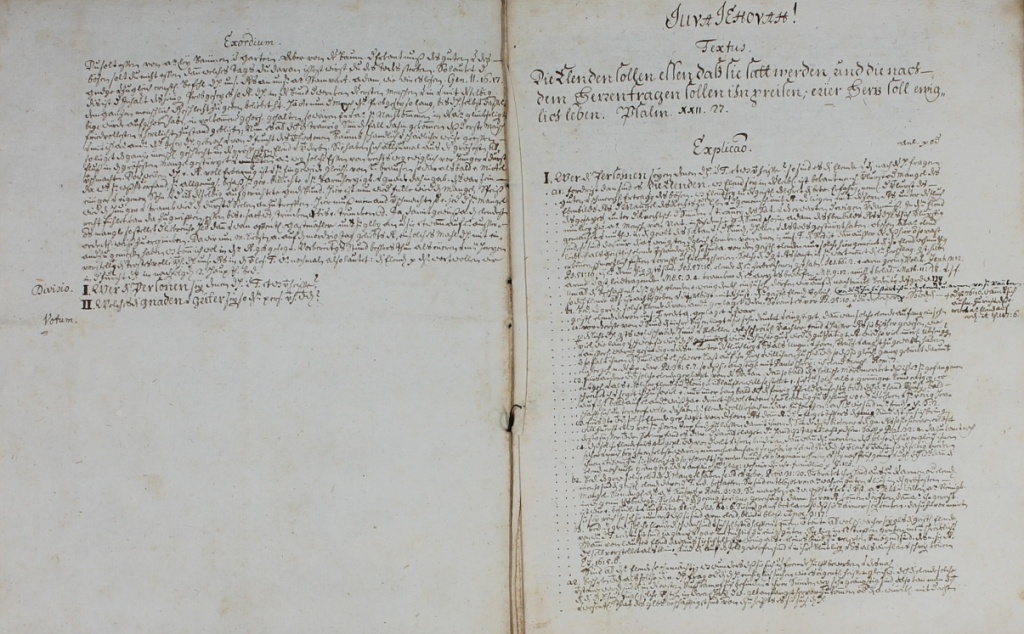 Zollikofer: Handschriftliche Predigt und theologische Abhandlung von 1750 (Museum im Schloss Lützen CC BY-NC-SA)