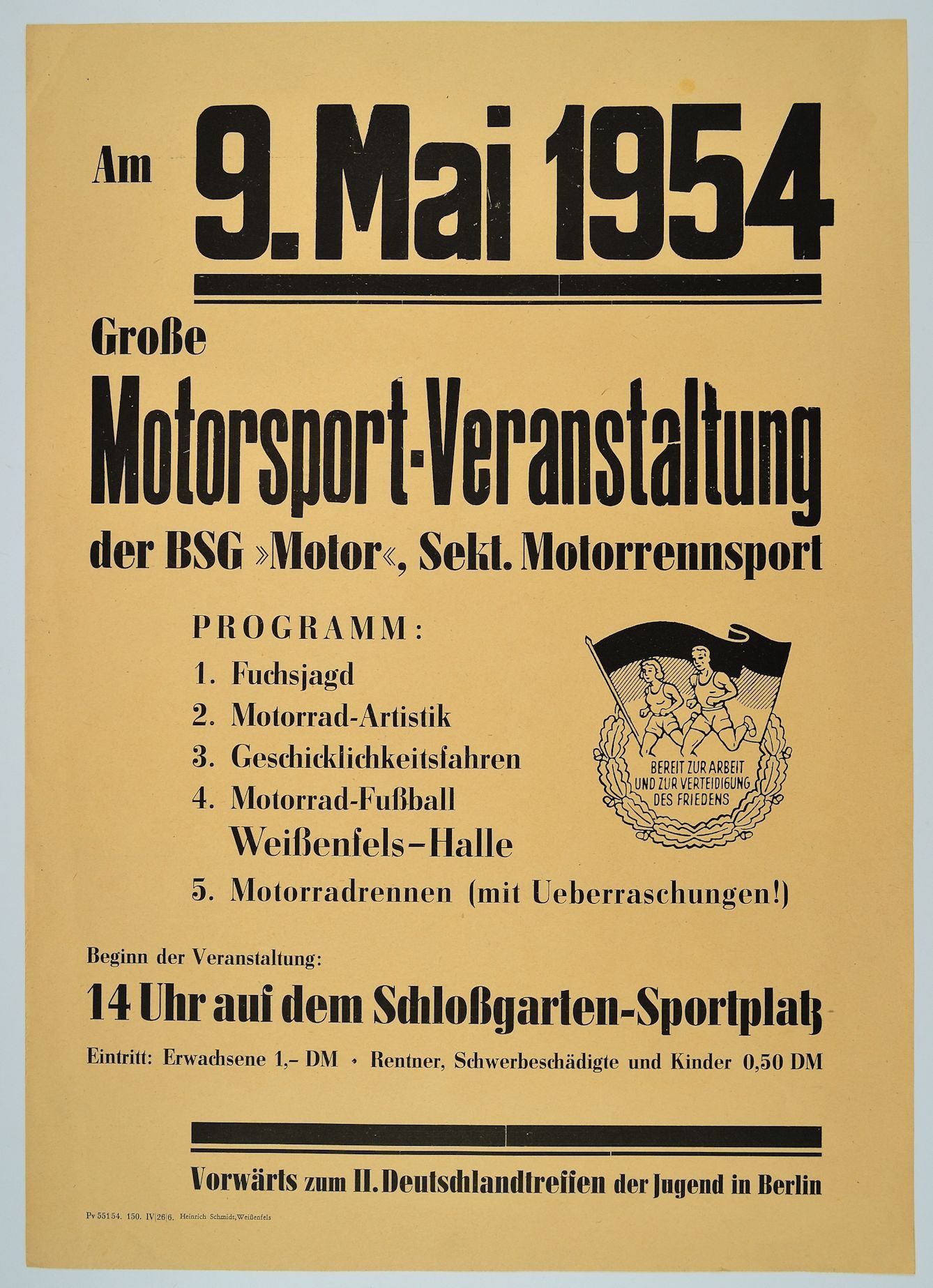 Große Motorsport-Veranstaltung, 1954 (Museum Weißenfels - Schloss Neu-Augustusburg CC BY-NC-SA)