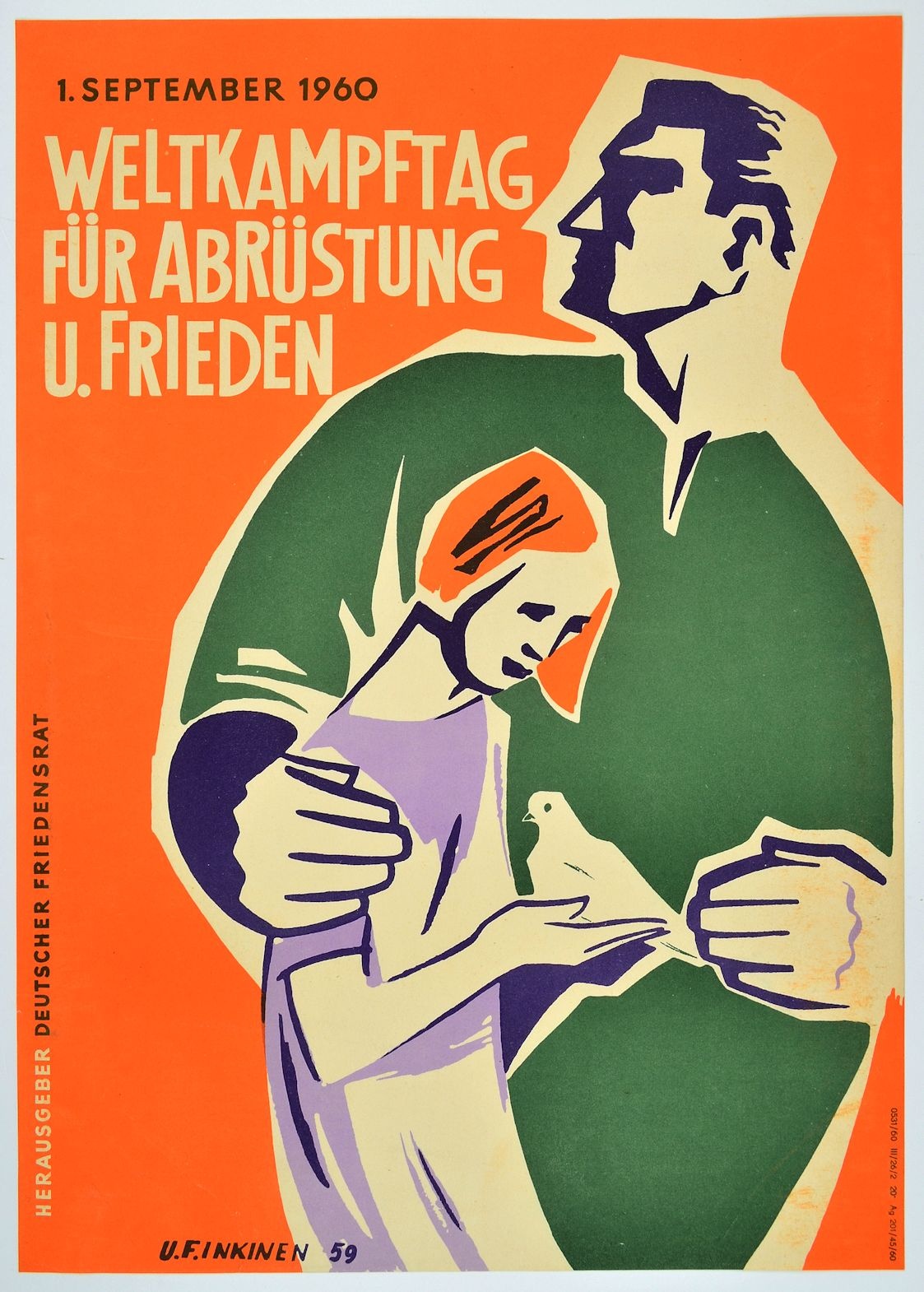 1. September 1960 Weltkampftag für Abrüstung u. Frieden (Museum Weißenfels - Schloss Neu-Augustusburg CC BY-NC-SA)