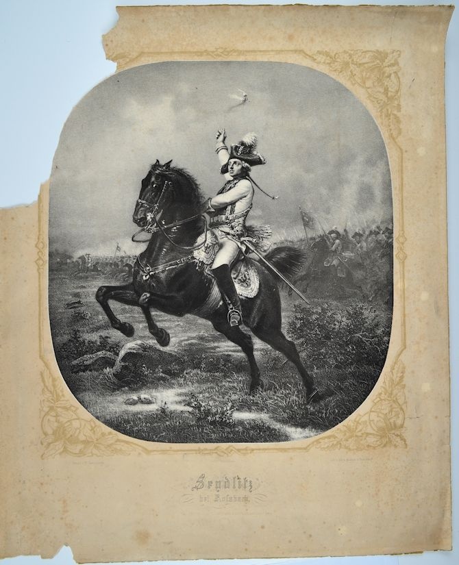 Freiherr von Seydlitz-Kurzbach in der Schlacht bei Roßbach, 2. Hälfte 19. Jh. (Museum Weißenfels - Schloss Neu-Augustusburg CC BY-NC-SA)