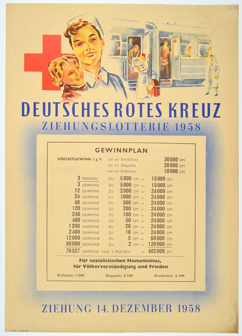Deutsches Rotes Kreuz - Ziehungslotterie 1958 (Museum Weißenfels - Schloss Neu-Augustusburg CC BY-NC-SA)