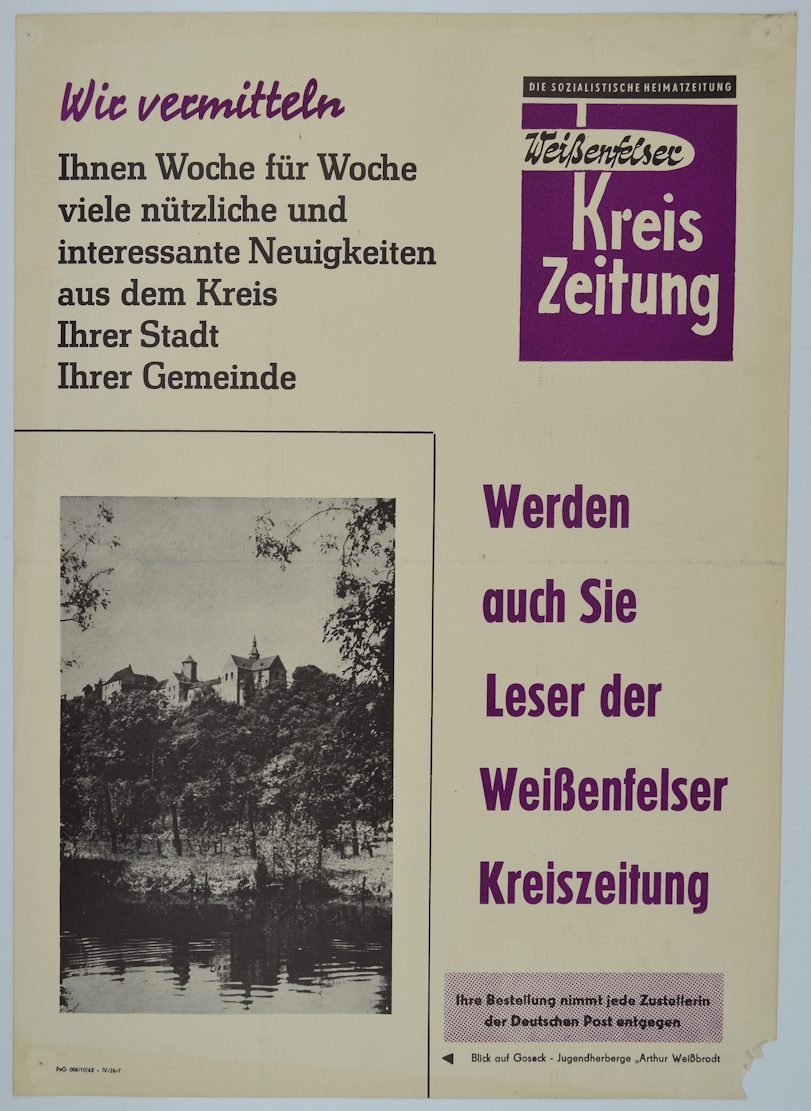 Werden auch Sie Leser der Weißenfelser Kreiszeitung (Museum Weißenfels - Schloss Neu-Augustusburg CC BY-NC-SA)