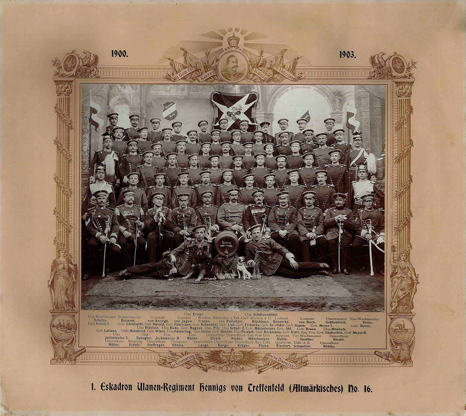 Gruppenporträt des &quot;1. Eskadron Ulanen-Regiment Hennigs von Treffenfeld (Altmärkisches) No. 16&quot; (Museum Wolmirstedt RR-F)