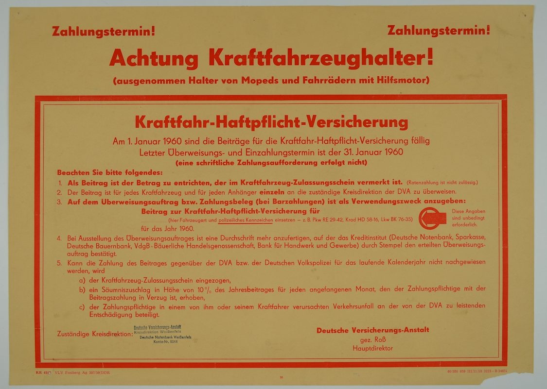 Achtung Kraftfahrzeughalter! Zahlungstermin! (Museum Weißenfels - Schloss Neu-Augustusburg CC BY-NC-SA)