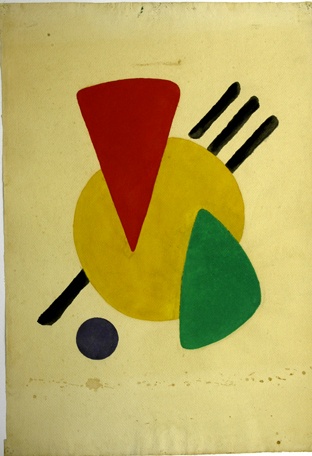 Komposition mit großem gelbem Kreis (Winckelmann-Museum Stendal CC BY-NC-SA)