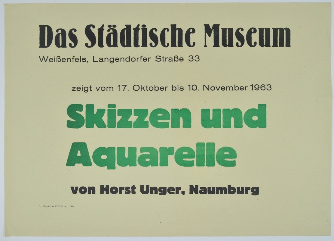 Skizzen und Aquarelle von Horst Unger (Museum Weißenfels - Schloss Neu-Augustusburg CC BY-NC-SA)
