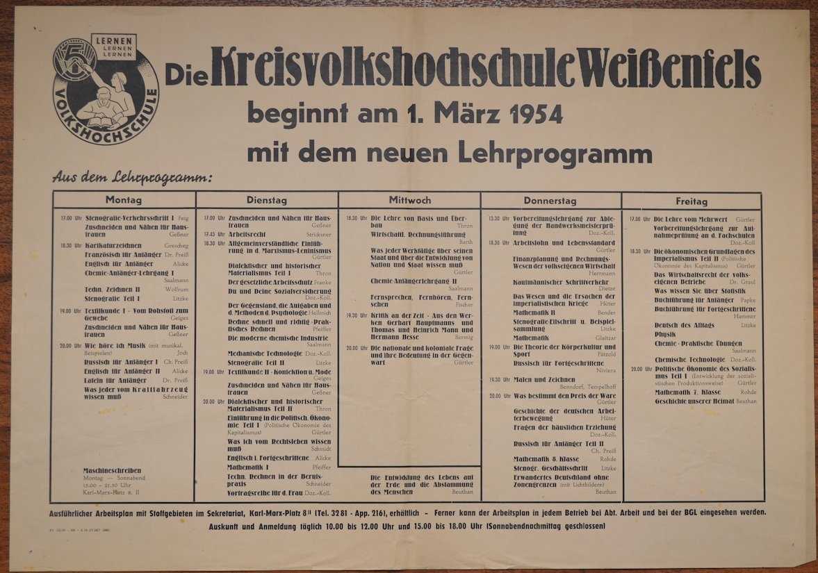 Neues Lehrprogramm der Kreisvolkshochschule Weißenfels (Museum Weißenfels - Schloss Neu-Augustusburg CC BY-NC-SA)