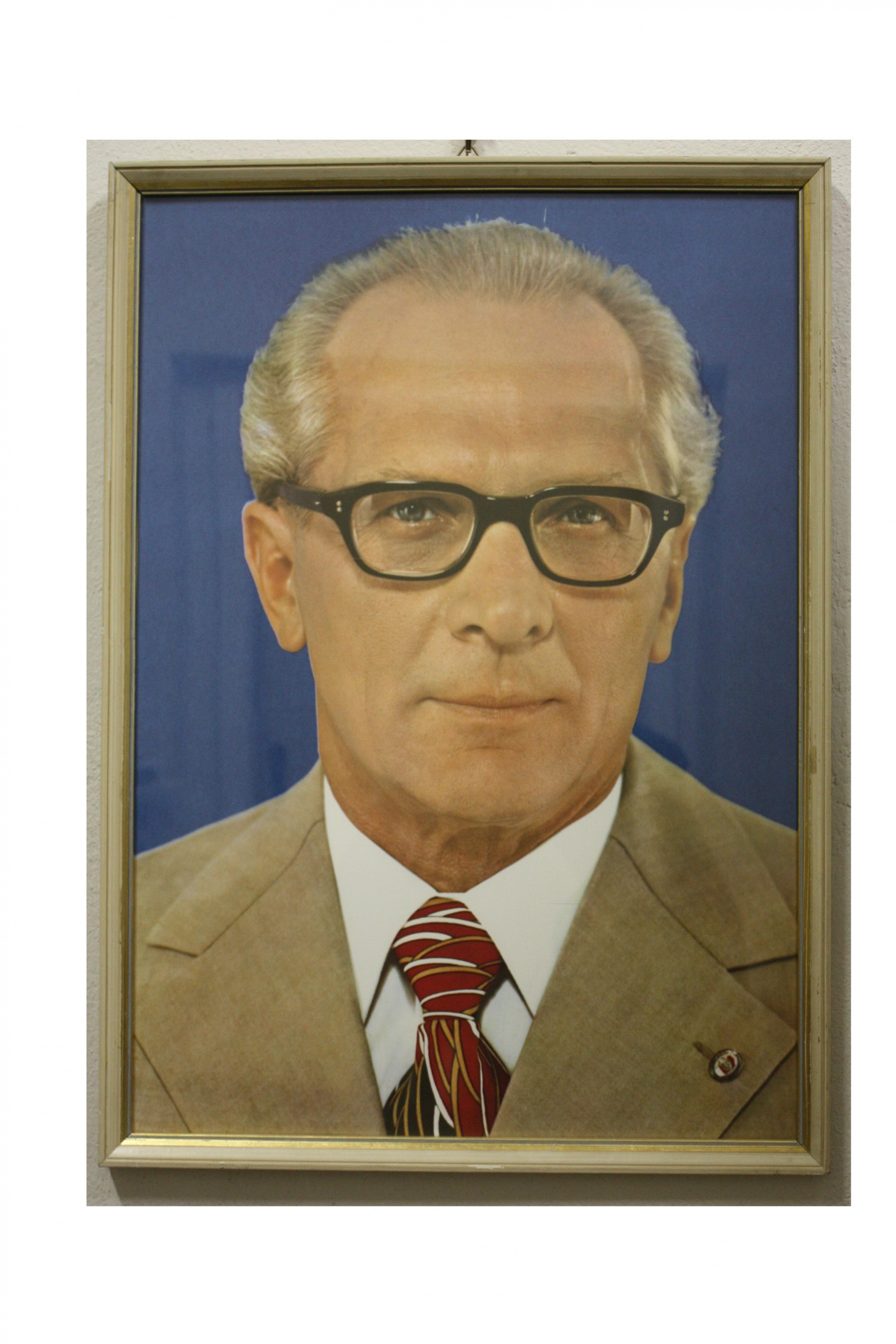 Druck, gerahmt, Erich Honecker (Museum Wolmirstedt RR-F)