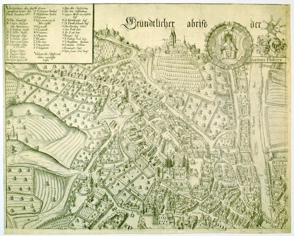 Gründtlicher abriß der Statt Bamberg (Kulturhistorisches Museum Schloss Merseburg CC BY-NC-SA)