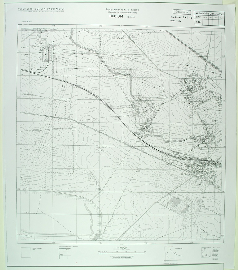 Gröbers (topographische Karte 1:10000) (Kulturhistorisches Museum Schloss Merseburg CC BY-NC-SA)