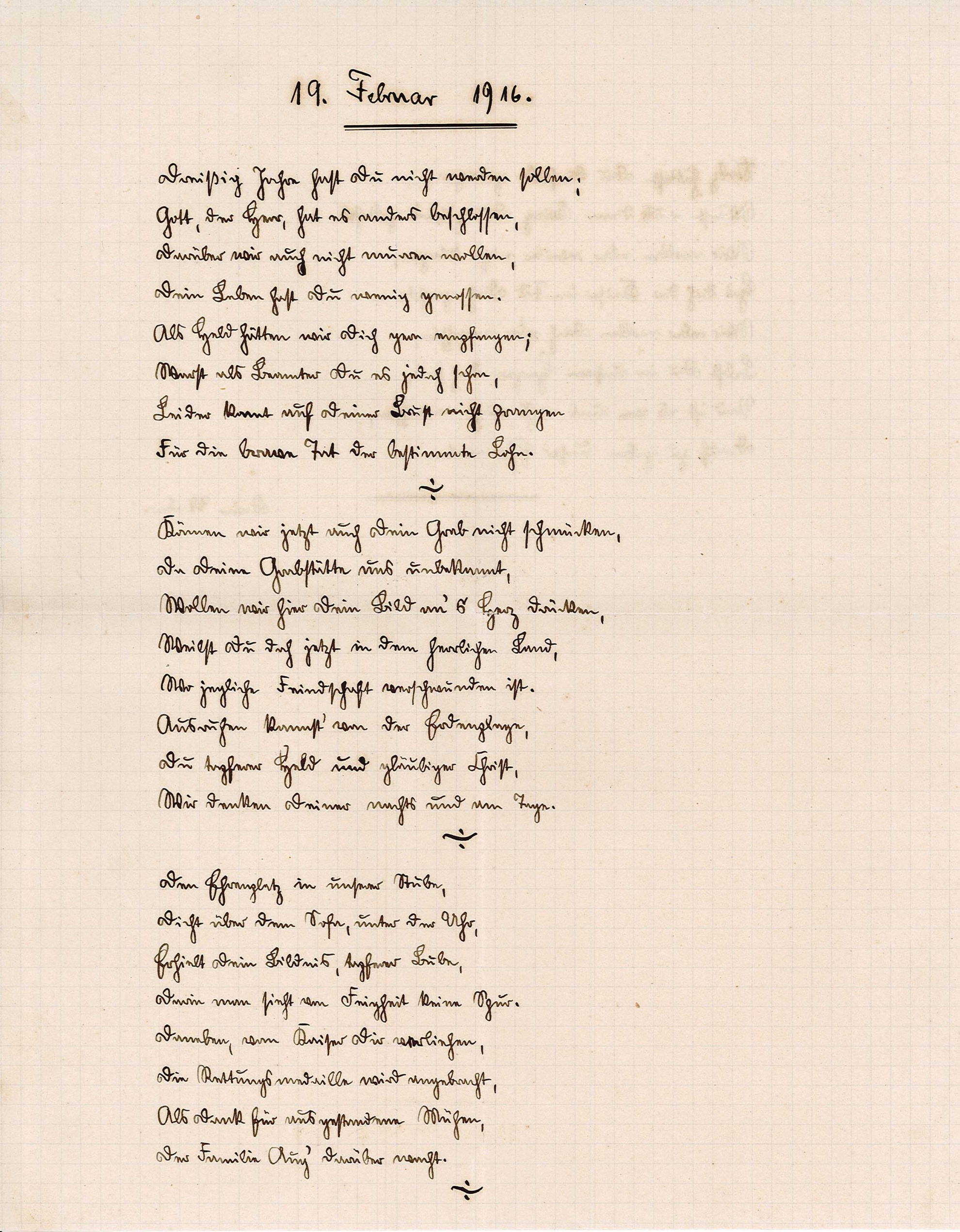 Gedicht von Udo Gremler an seinen im 1.Weltkrieg gefallenen Sohn Emil Gremler - Seite 1/2 (Museum Wolmirstedt RR-F)