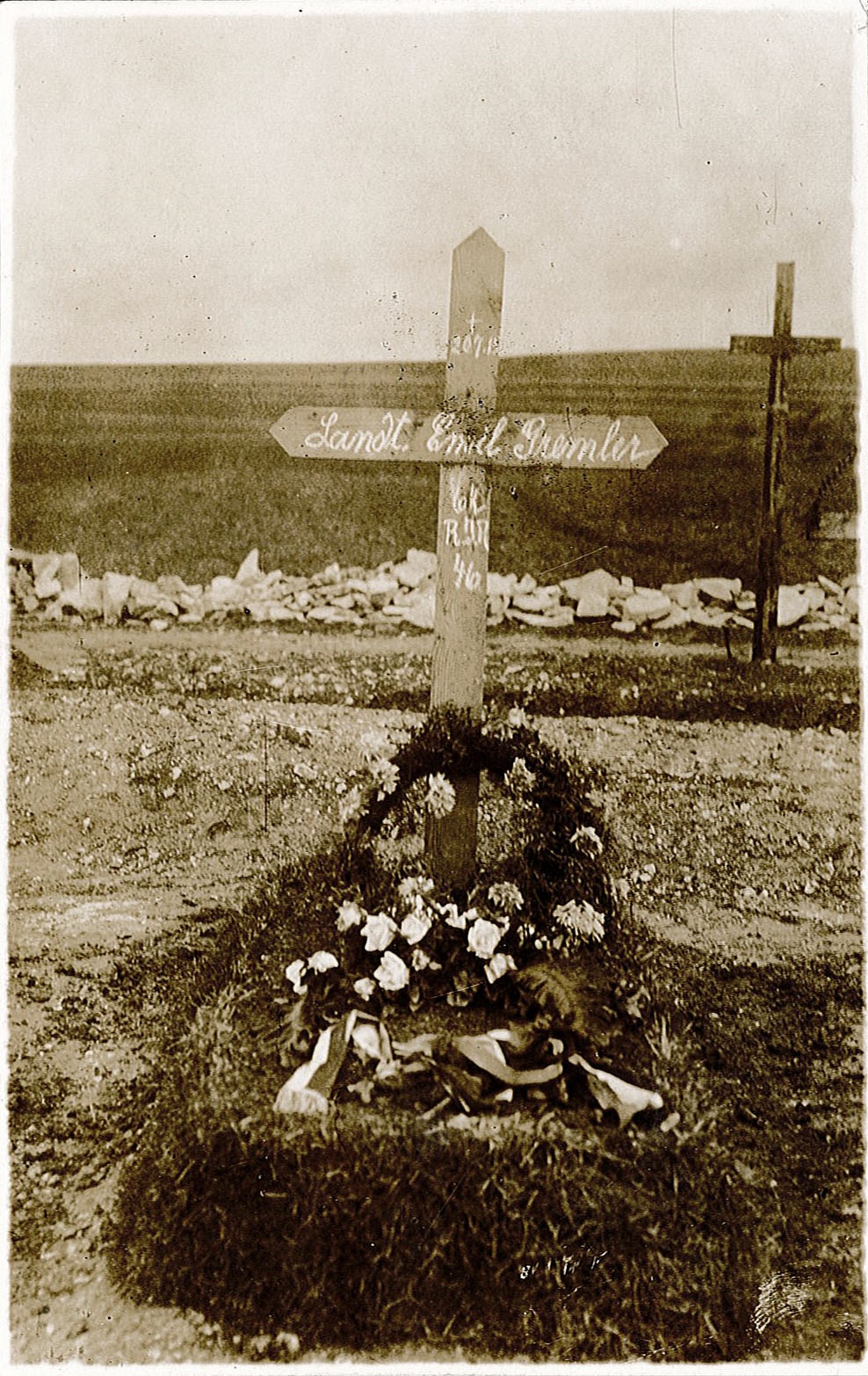 Grabstätte des gefallenen Soldaten Emil Gremler (Museum Wolmirstedt RR-F)