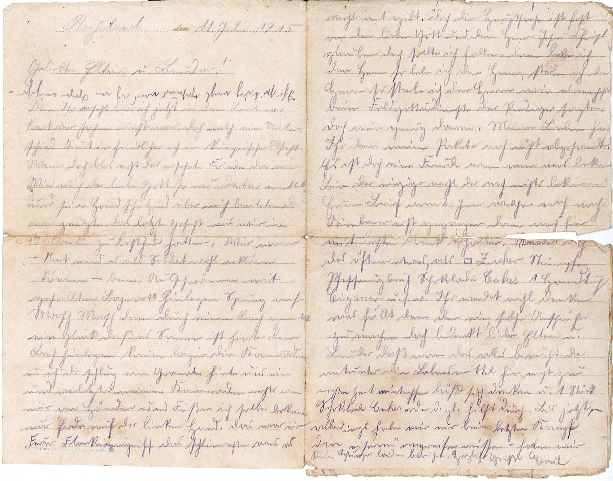 Feldpostbrief von Emil Gremler an seinen Vater Udo Gremler (Museum Wolmirstedt RR-F)