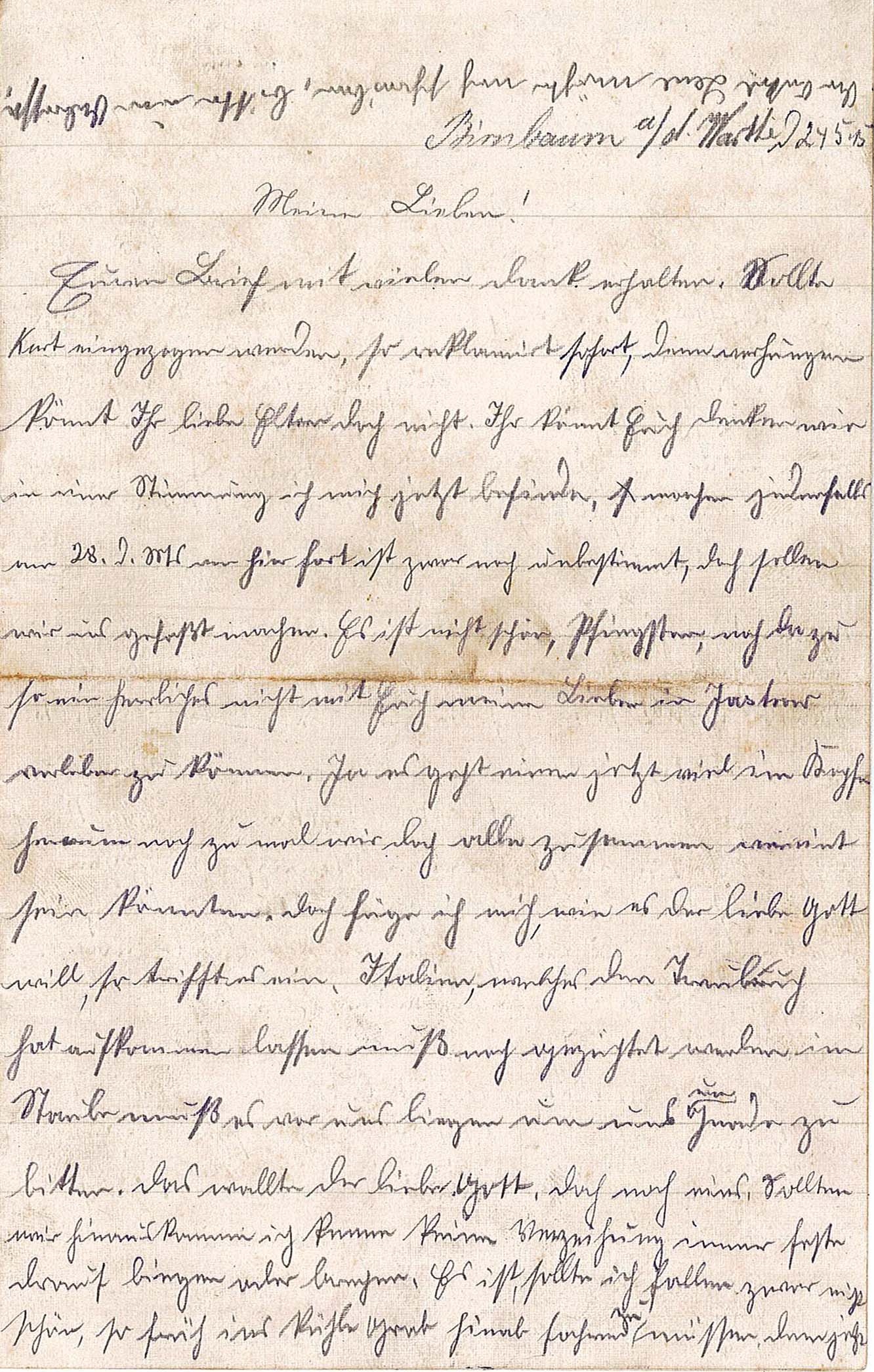 Feldpostbrief von Emil Gremler an seinen Vater Udo Gremler vom 24.05.1915 - Seite 1 (Museum Wolmirstedt RR-F)