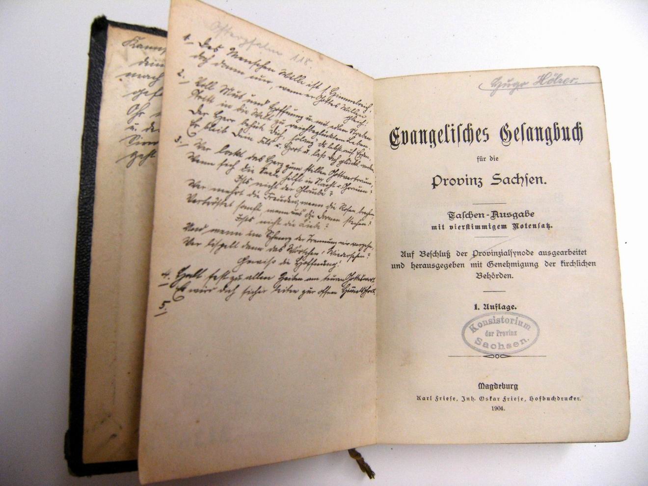 Gesangbuch, Friese Hofbuchdrucker, 1904 (Börde-Museum Burg Ummendorf RR-F)