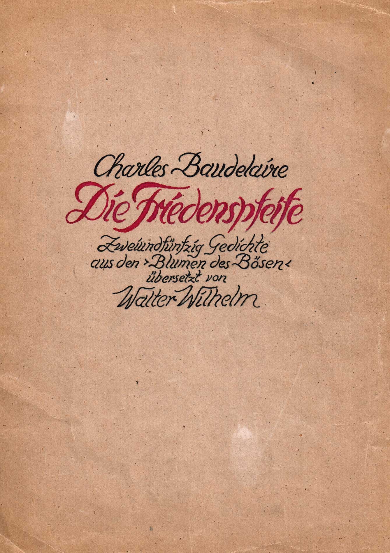 Baudelaire übersetzt von Walter Wilhelm (Winckelmann-Museum Stendal CC BY-NC-SA)