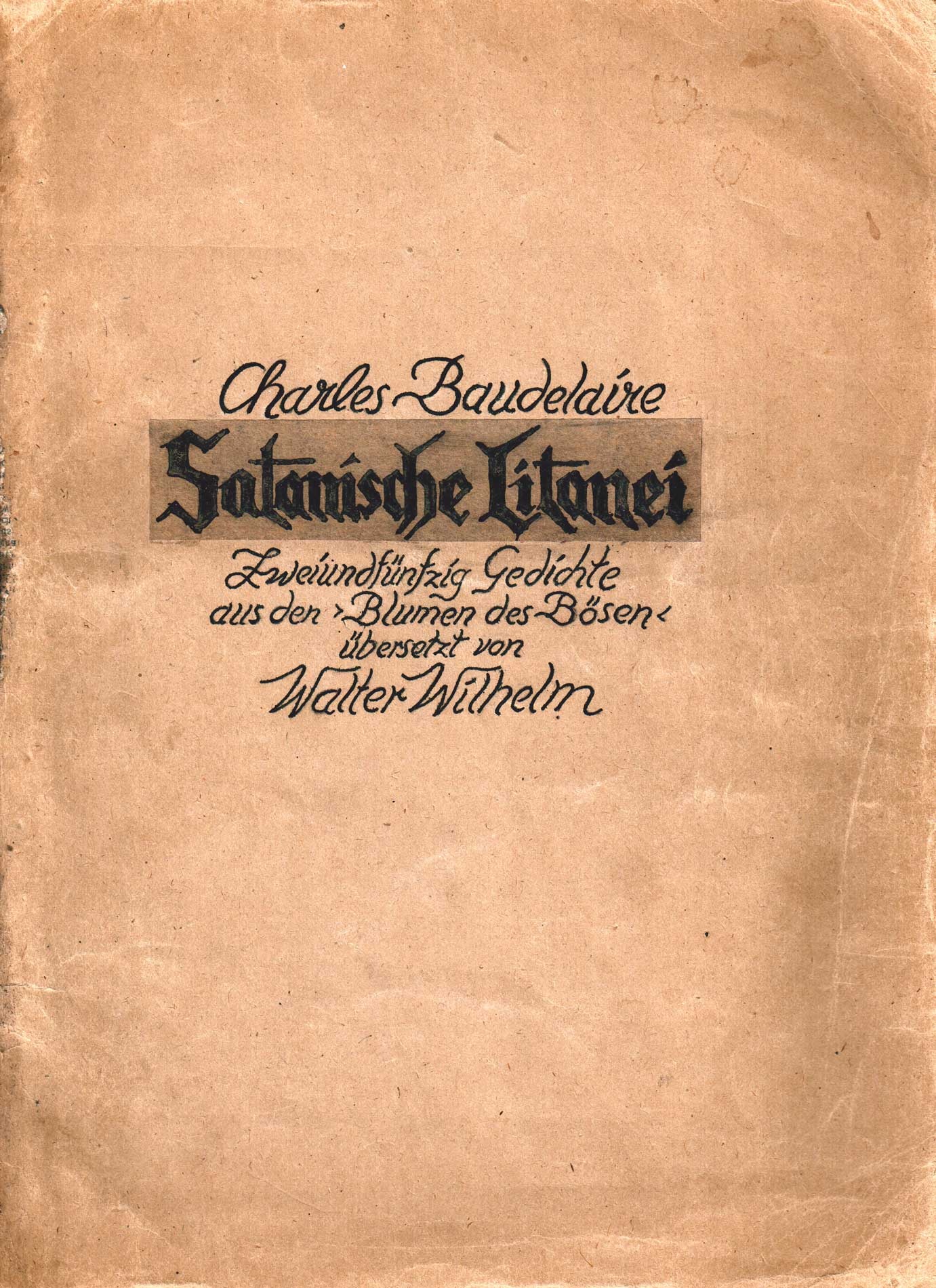 Baudelaire übersetzt von Walter Wilhelm (Winckelmann-Museum Stendal CC BY-NC-SA)