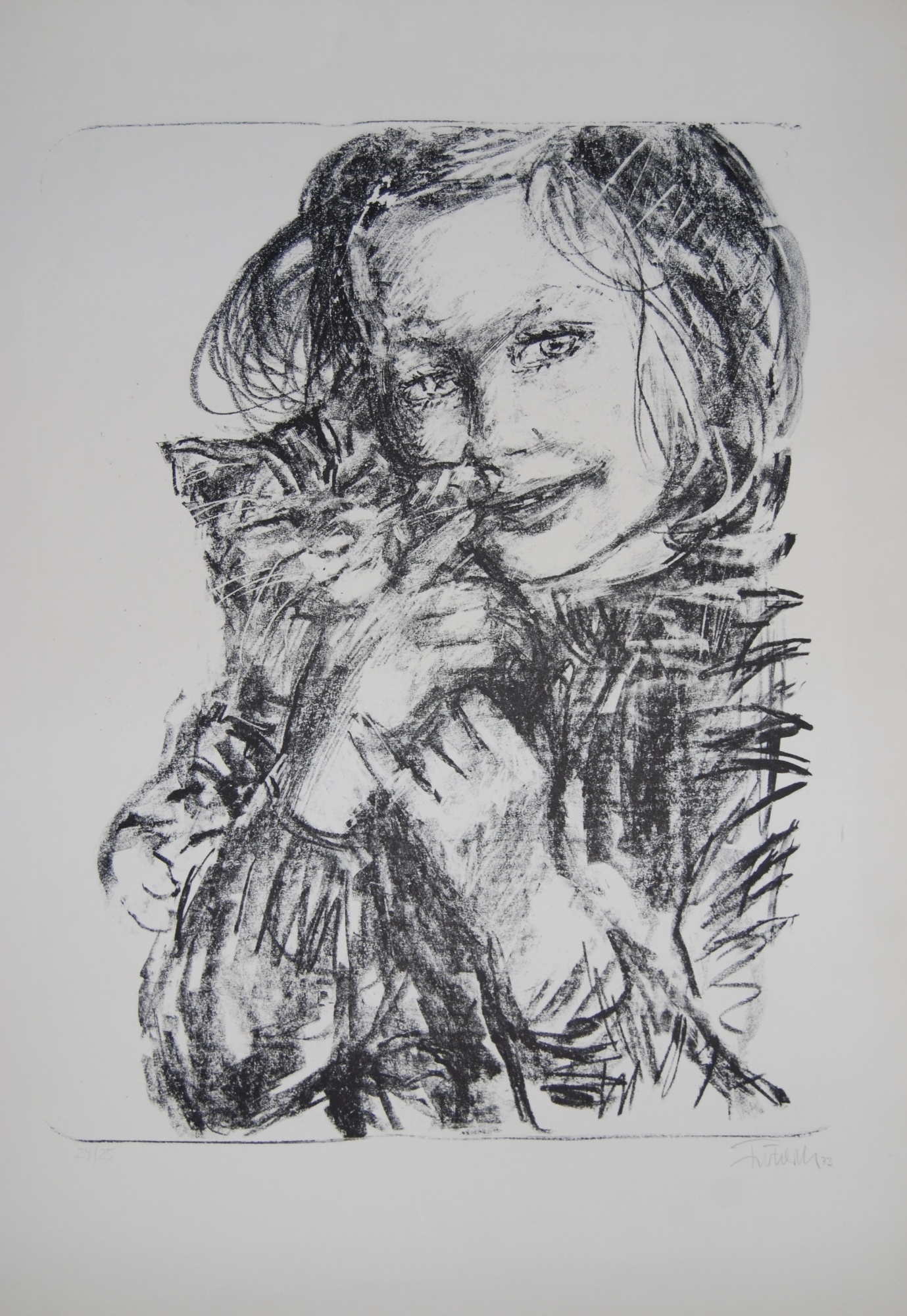 Mädchen mit Katze (Museum Schloss Moritzburg Zeitz CC BY-NC-SA)