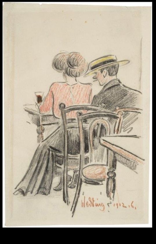 Paar am Tisch in Rückenansicht (Kulturhistorisches Museum Magdeburg CC BY-NC-SA)