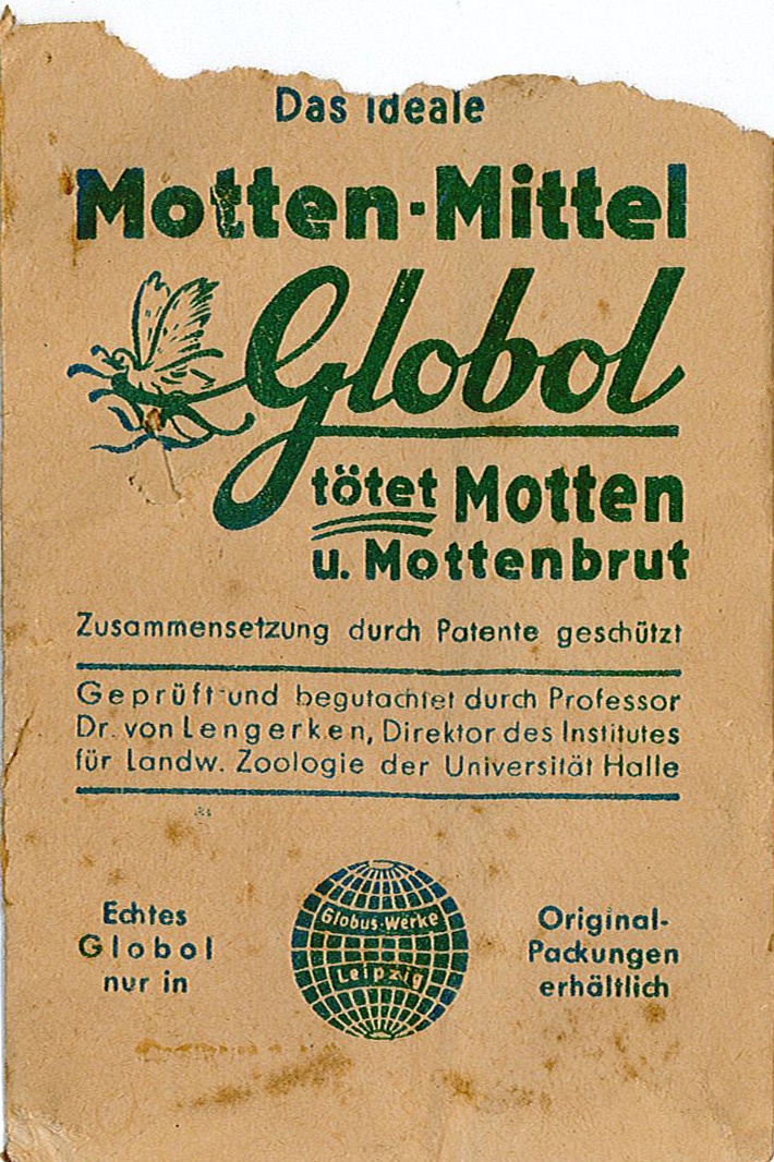 Papiertüte für Mottenmittel &quot;Globol&quot; (Museum Wolmirstedt RR-F)