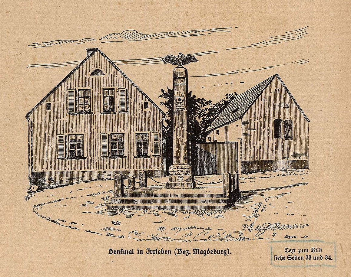 Titelseite einer Zeitschrift mit Abbildung des Denkmales in Irxleben (Museum Wolmirstedt RR-F)