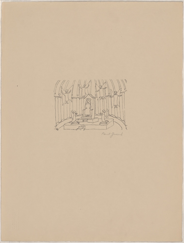 Anbetung, Blatt aus der Mappe &quot;Die Schaffenden&quot;, III. Jahrgang, 2. Mappe, Verlag Gustav Kiepenheuer, Weimar, 1922 (Kulturstiftung Sachsen-Anhalt CC BY-NC-SA)