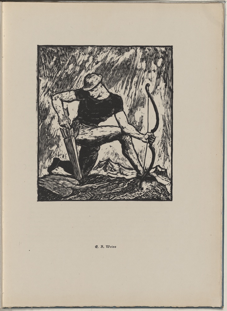 Bogenschütze, in: "Das neue Pathos", hg. v. Hans Ehrenbaum-Degele, Robert R. Schmidt, Paul Zech, 1. Heft, 2. Jahrgang (1914) (Kulturstiftung Sachsen-Anhalt CC BY-NC-SA)