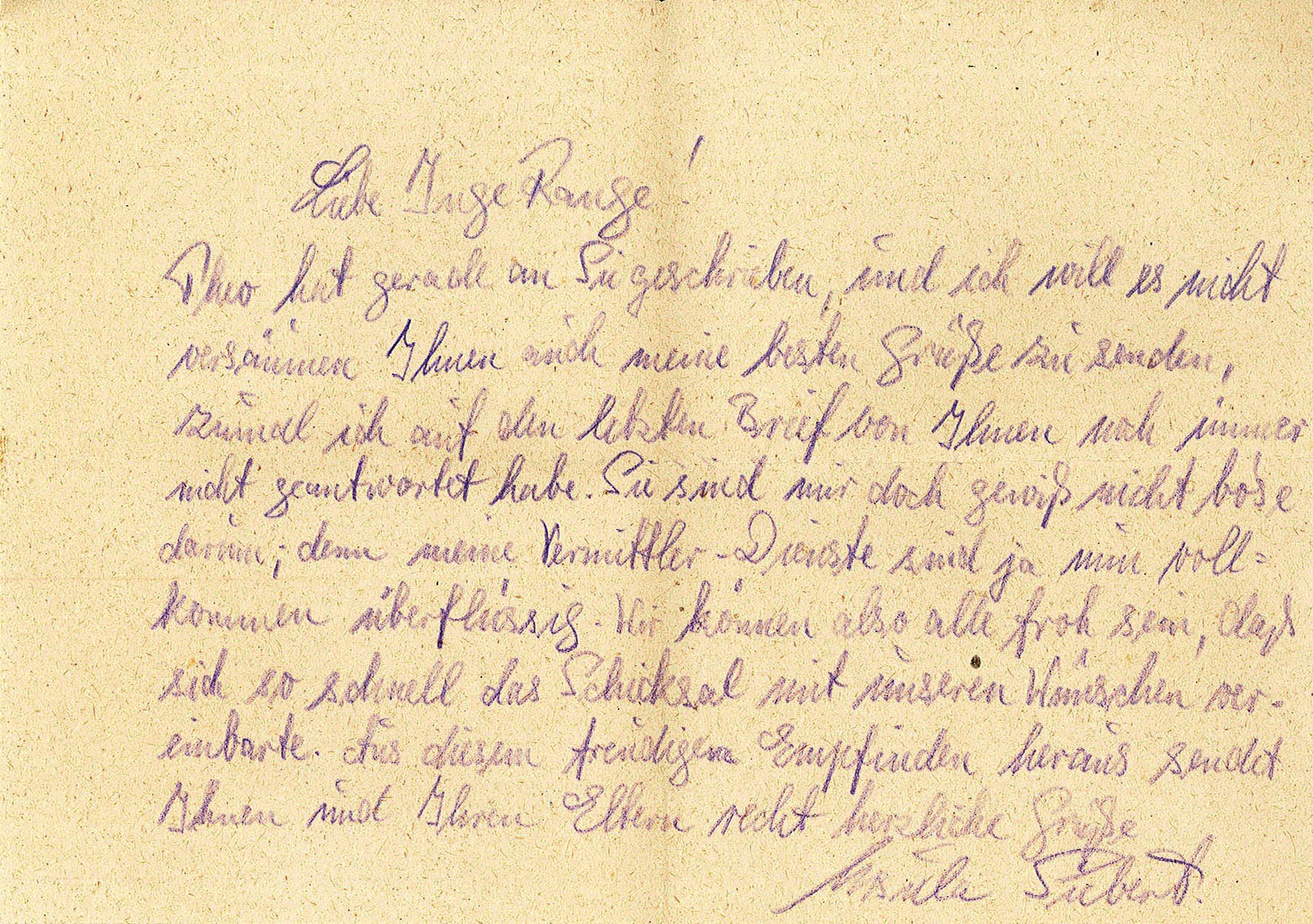 Brief an Ingeborg Range von Ursula Siebert und [...] Steppat (Museum Wolmirstedt RR-F)