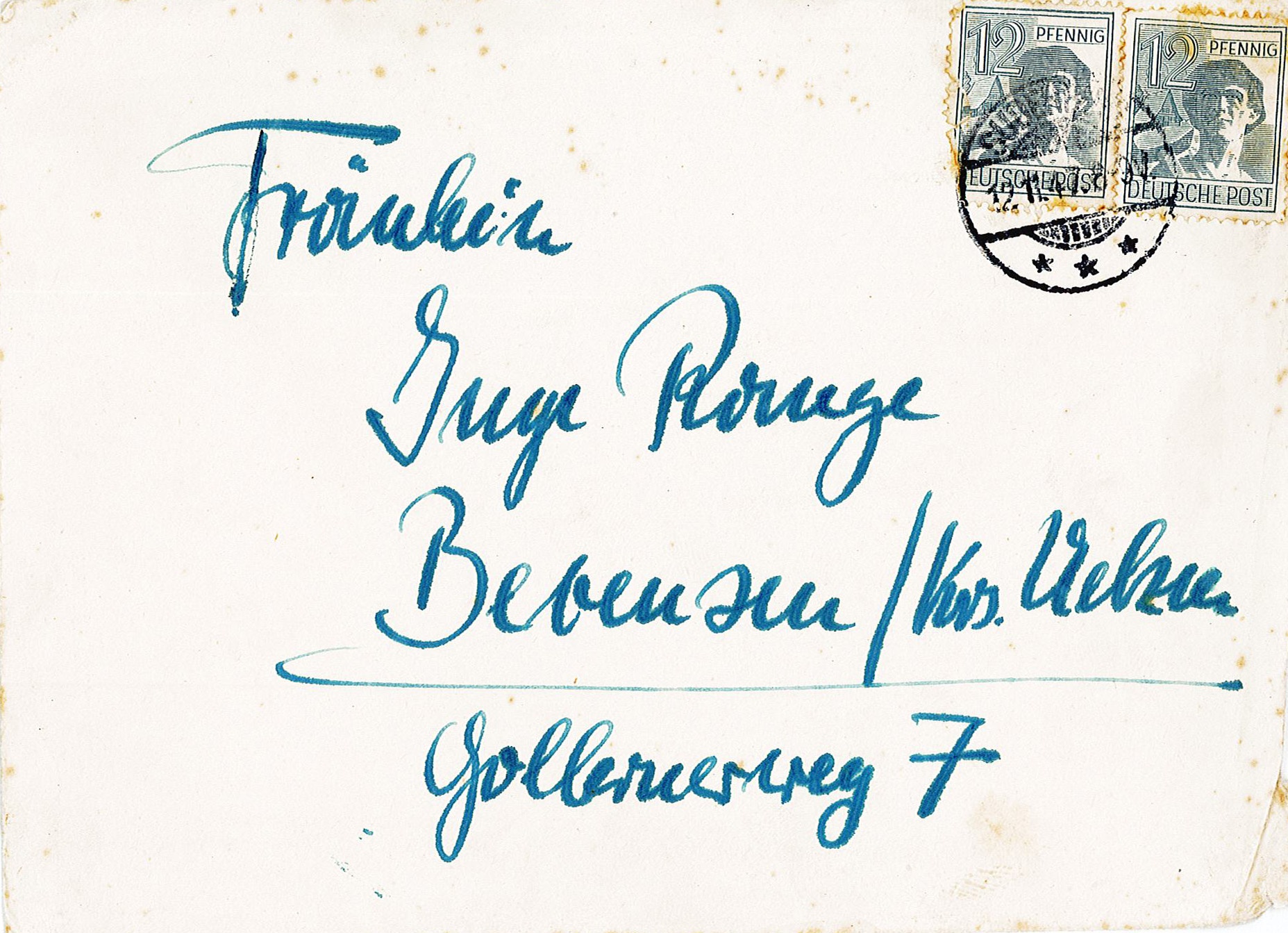 Brief an Ingeborg Range Walter Rimkes, 9. Oktober 1947 (Museum Wolmirstedt RR-F)
