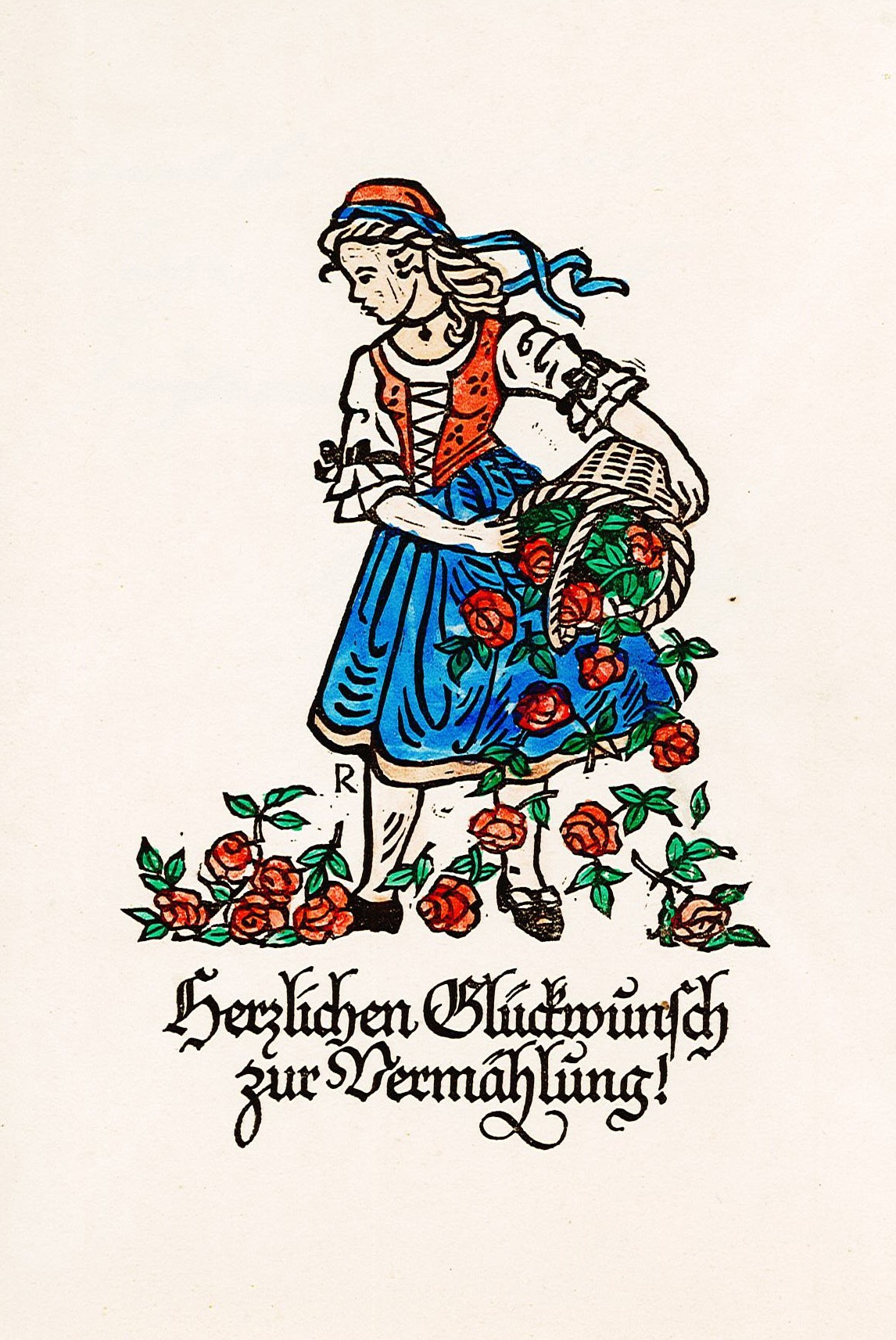 Glückwunschkarte zur Hochzeit an Ingeborg Siebert von Erna Maday, 11. November 1948 (Museum Wolmirstedt RR-F)