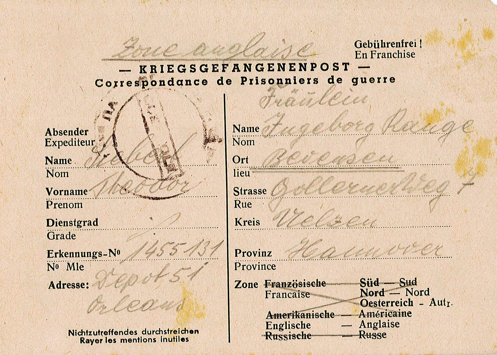Brief an Ingeborg Range von Theodor Siebert aus der Gefangenschaft, Weihnachten 1947 [Schutzfrist] (Museum Wolmirstedt RR-F)