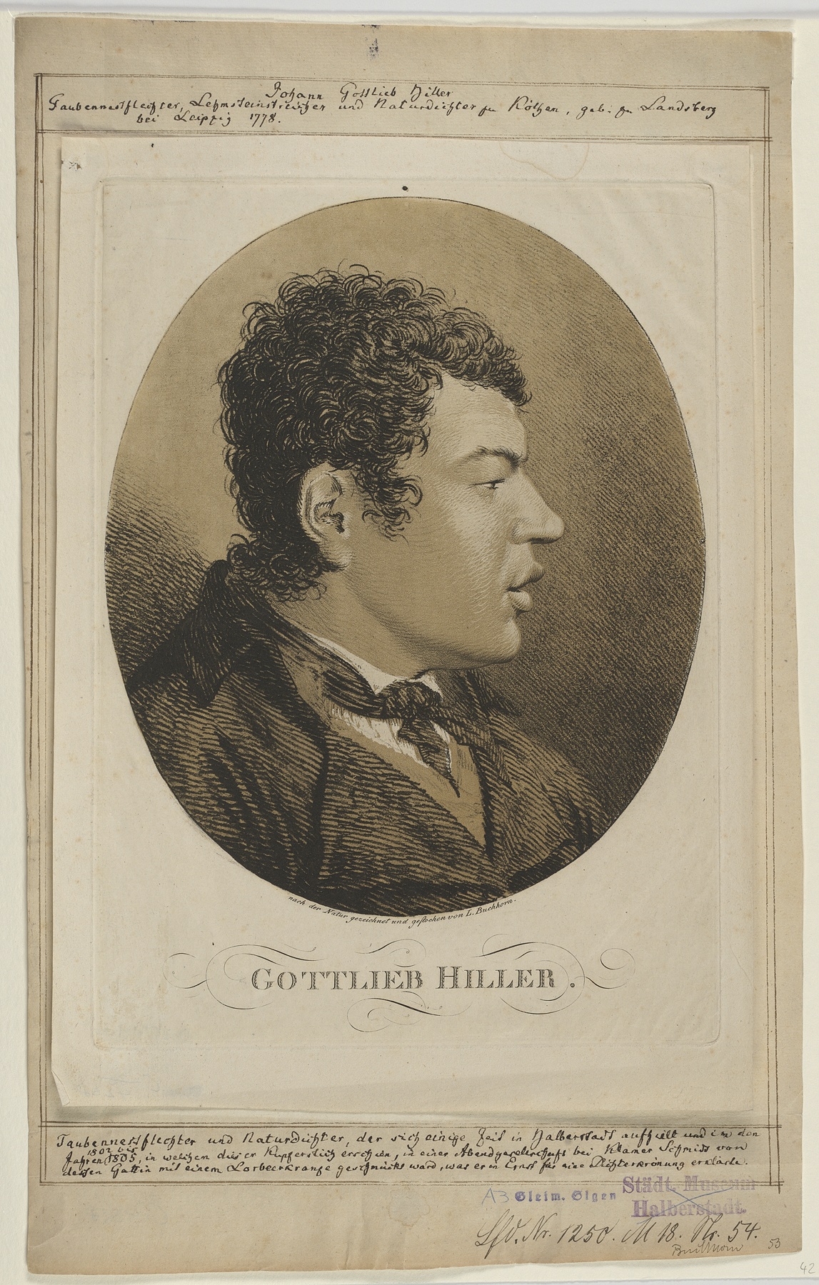 Porträt des Johann Gottlieb Hiller (Gleimhaus Halberstadt CC BY-NC-SA)