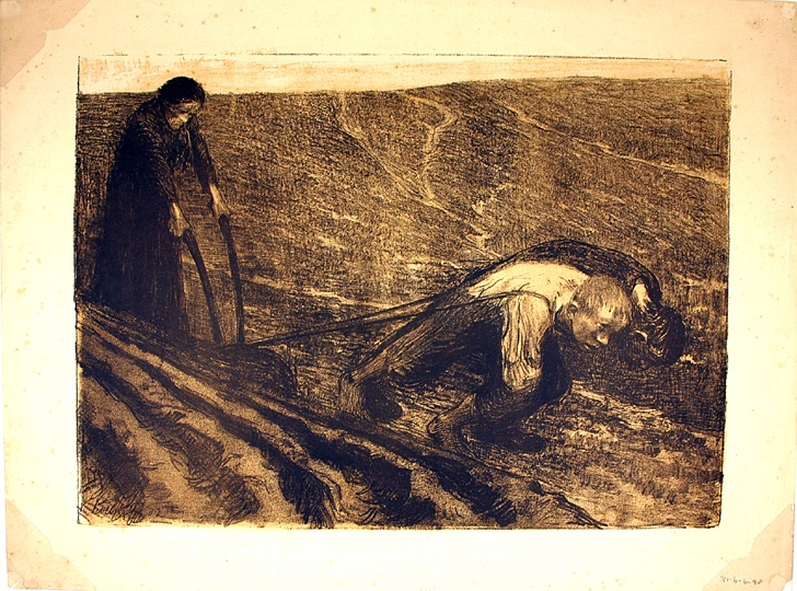 Die Pflüger (Blatt 1 der Folge Bauernkrieg 1. oder 2. verworfene Fassung) (Winckelmann-Museum Stendal CC BY-NC-SA)