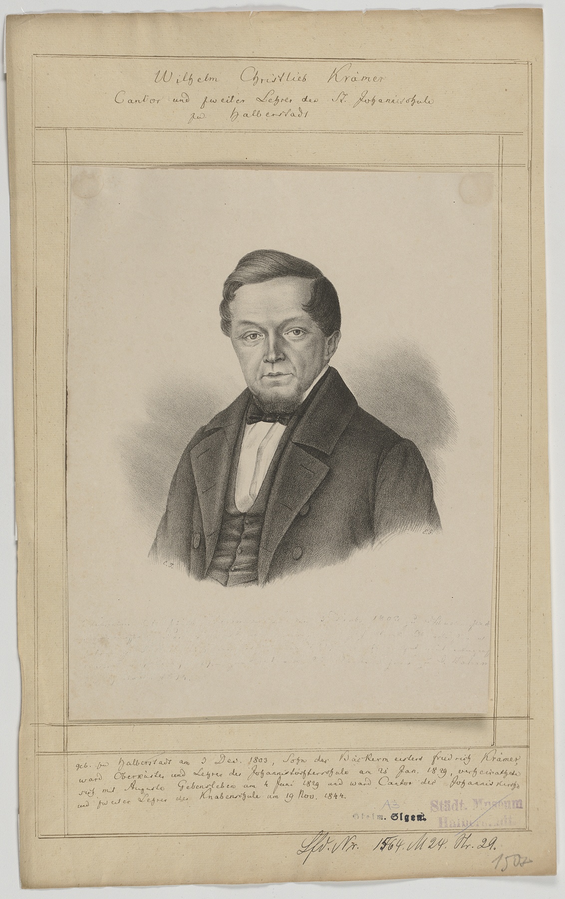 Porträt des Wilhelm Christlieb Krämer (Gleimhaus Halberstadt CC BY-NC-SA)