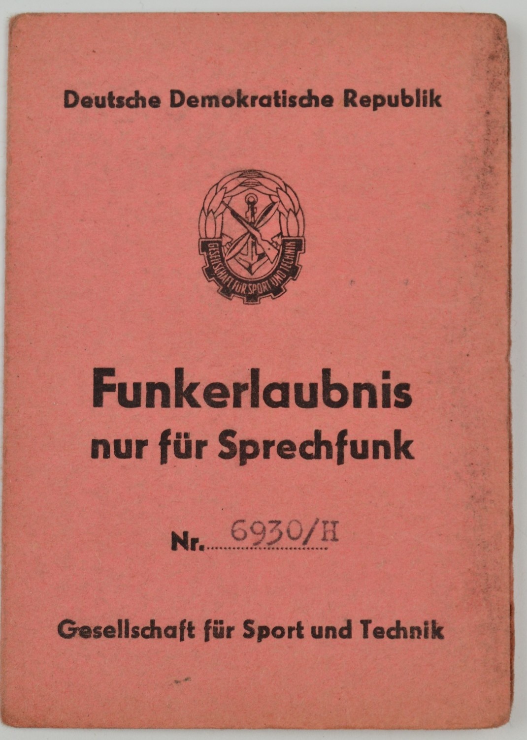 Funkerlaubnis nur für Sprechfunk GST Weißenfels Fred Knauth 10.5.1965 (Museum Weißenfels - Schloss Neu-Augustusburg CC BY-NC-SA)