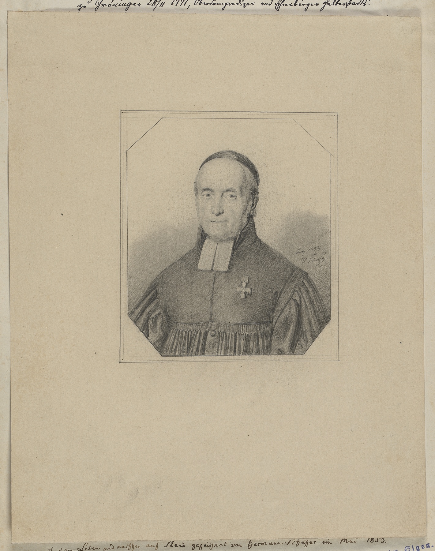 Porträt des Chr. Fr. Bernhard Augustin (Widmungsblatt) (Gleimhaus Halberstadt CC BY-NC-SA)