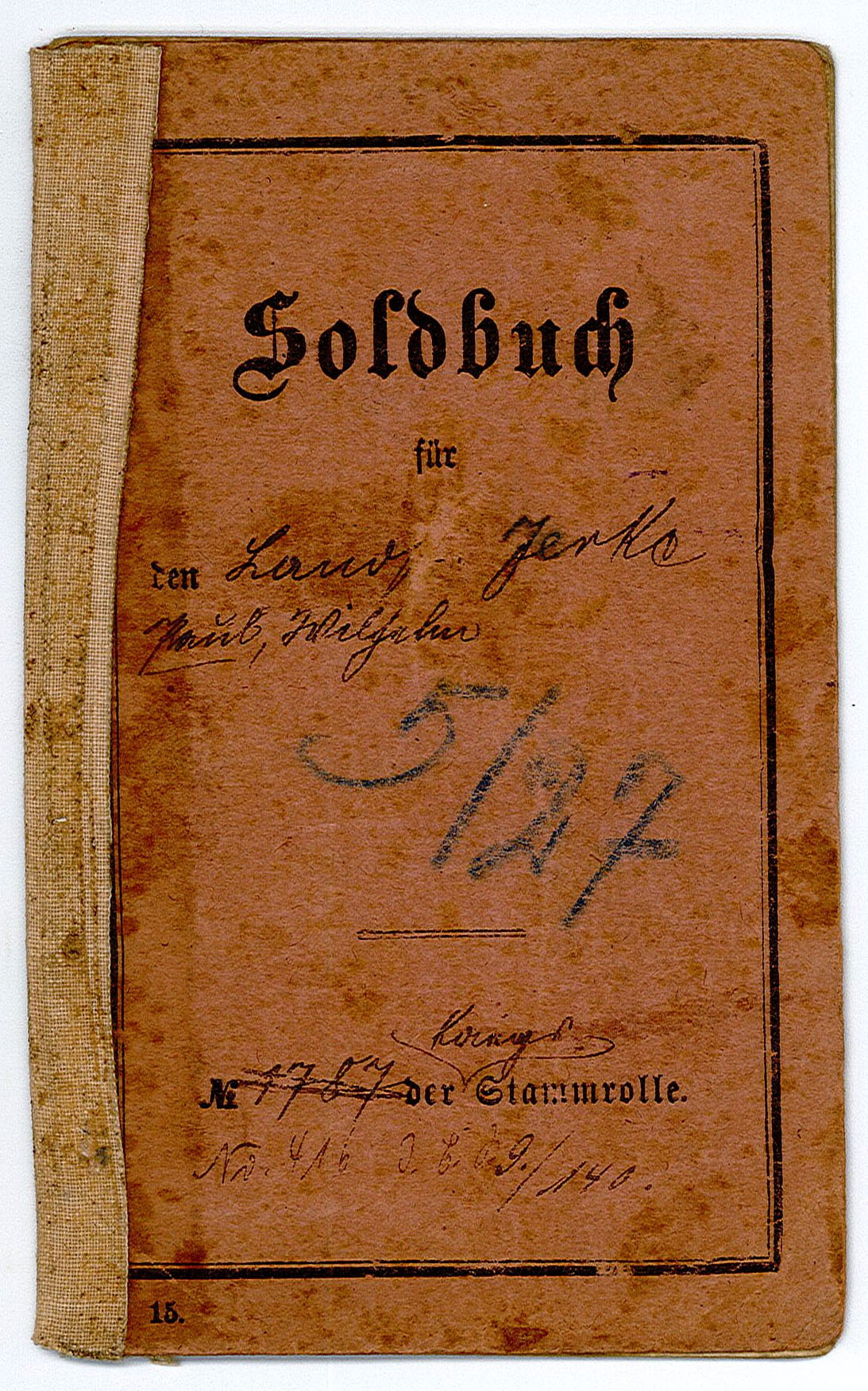 Soldbuch von Paul Wilhelm Jerke, 1915 (Museum Wolmirstedt RR-F)