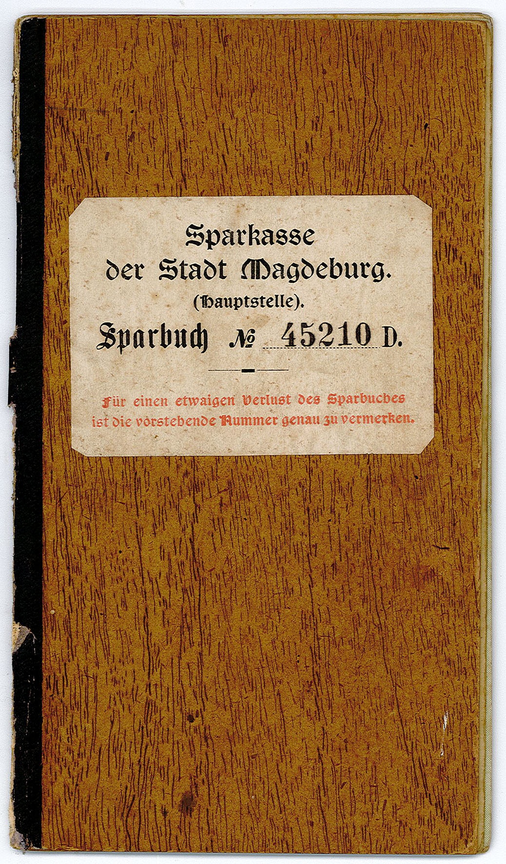 Sparkassenbuch von Paul Wilhelm Jerke, 1919/1920 (Museum Wolmirstedt RR-F)