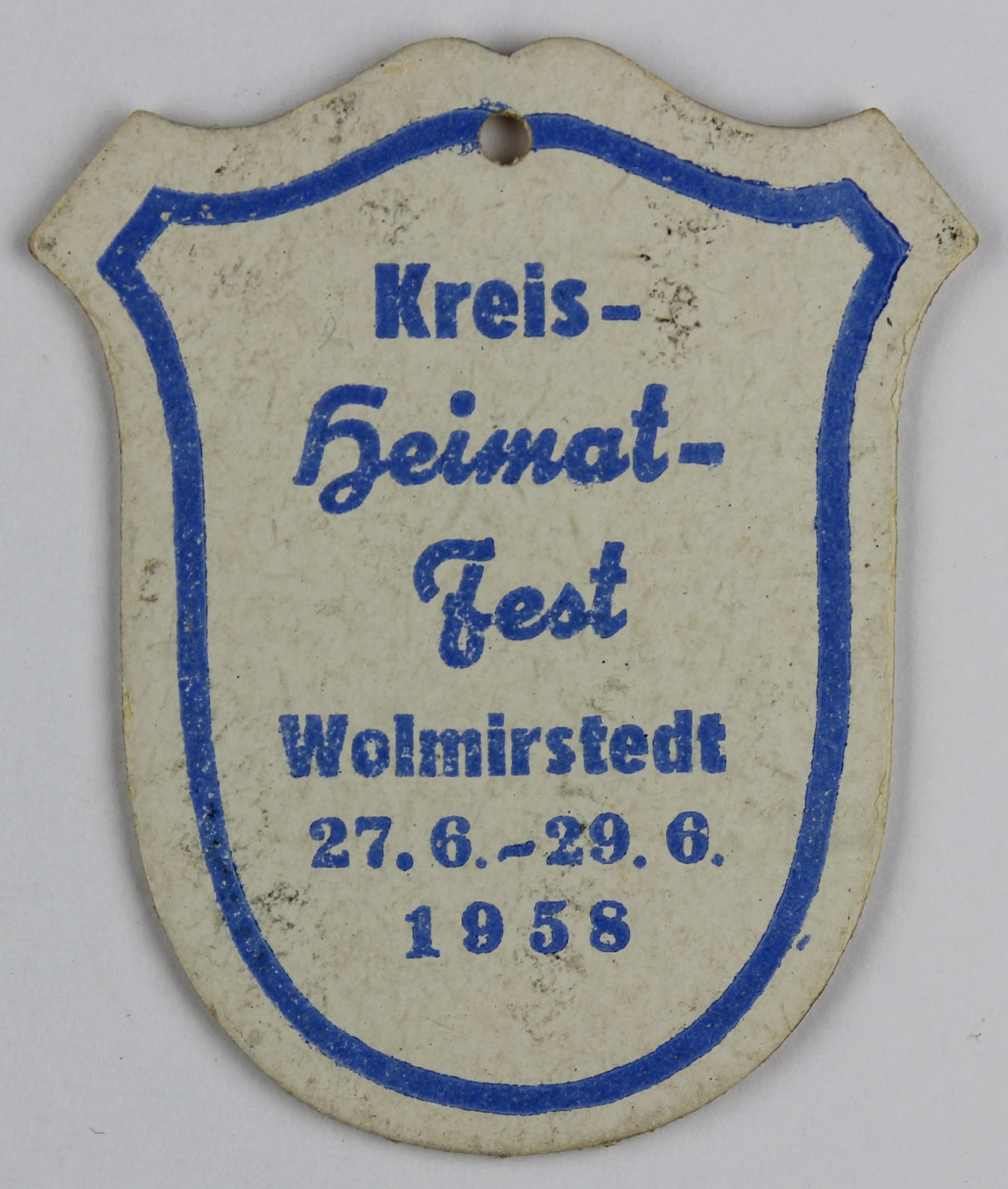 Plakette, Kreis-Heimat-Fest, 1958 (Museum Wolmirstedt RR-F)