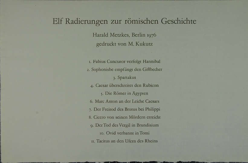 Elf Radierungen zur Römischen Geschichte (Winckelmann-Museum Stendal CC BY-NC-SA)